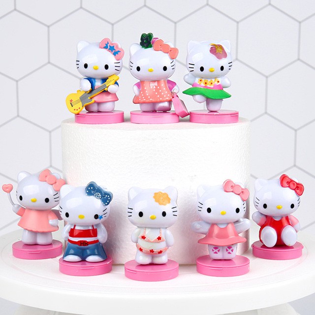 [SIÊU RẺ❤️] – Bộ Hello Kitti (8 Món) - Trang trí bánh sinh nhật bánh kem