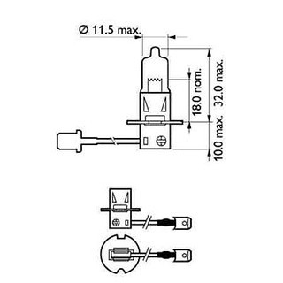 BÓNG ĐÈN Ô TÔ BÓNG ĐÈN XE HƠI PHILIPS CHÂN H3 12336PRC1 12V 55W HALOGEN H3 12336 12V