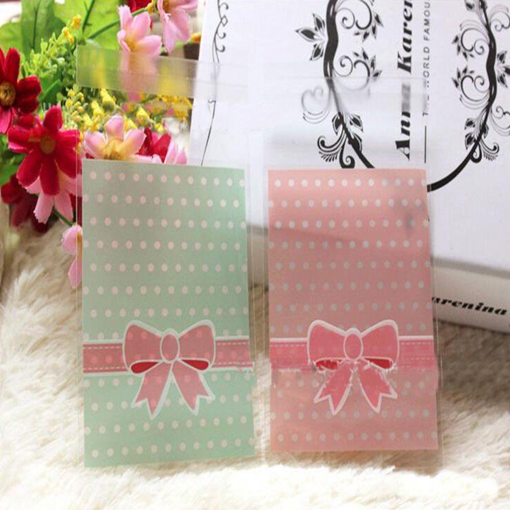 Set 100 Túi Nhựa OPP Đựng Bánh Kẹo Quà Giáng Sinh Màu Hồng / Xanh Dương