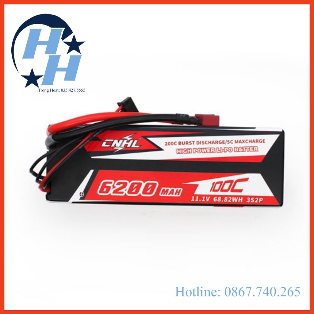 Pin cnhl racing series 6200mah 100c 3s 4s jack chữ T