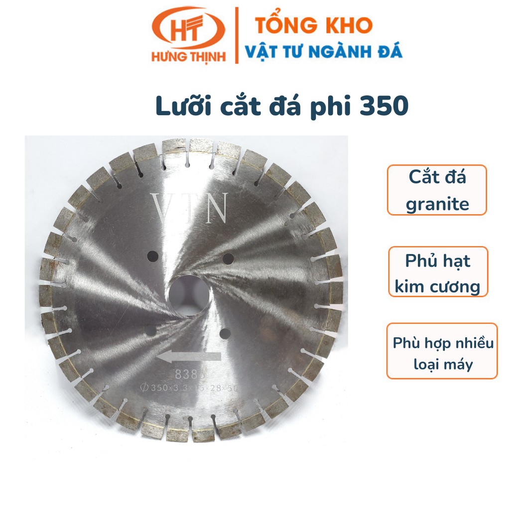 Lưỡi cắt phi 350- FREEHIP - Đĩa cắt đá granite, đá hoa cương- Cắt êm, sắc bén, me ngọt