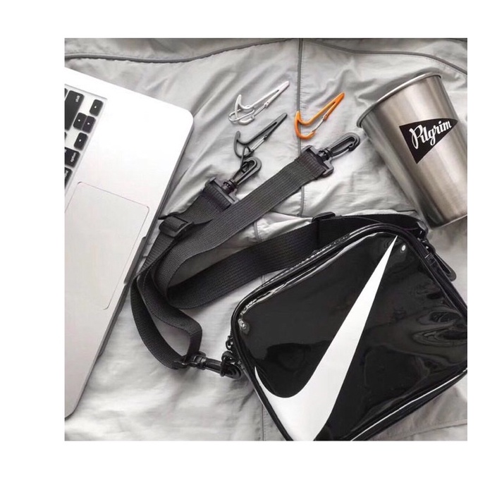 Túi hộp đeo chéo unisex da bóng (có hộp + hình thật)