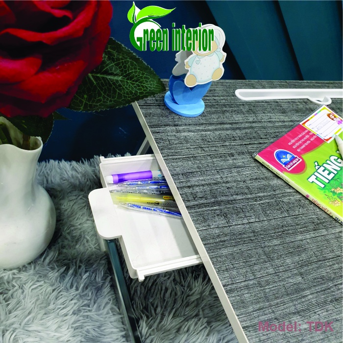 Bàn gấp gọn thông minh có khe cắm ipad đế có ngăn kéo GreenFurni nhiều màu TDK