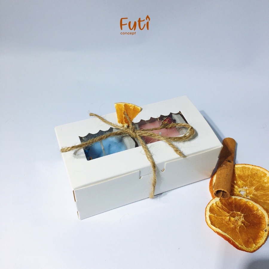 Hộp quà 2 nến thơm, set quà nến thơm handmade được chọn mùi tặng bạn gái 20/10 dễ thương