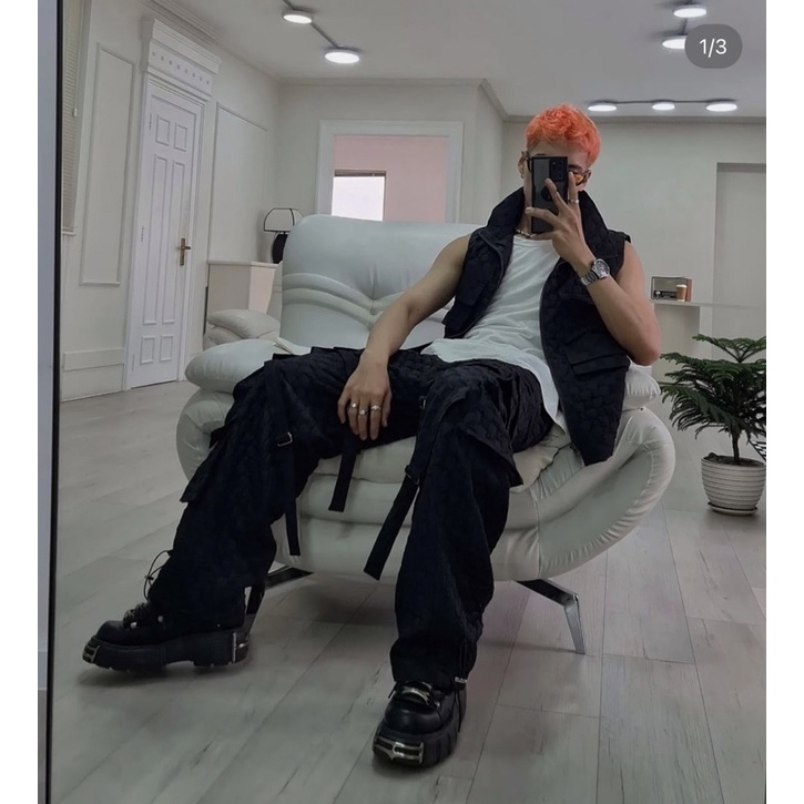 Áo khoác túi hộp - quần đan dây