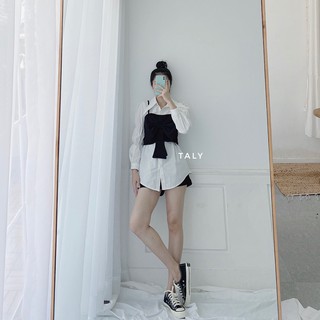 Set áo sơ mi + ghile nơ TALY S2412