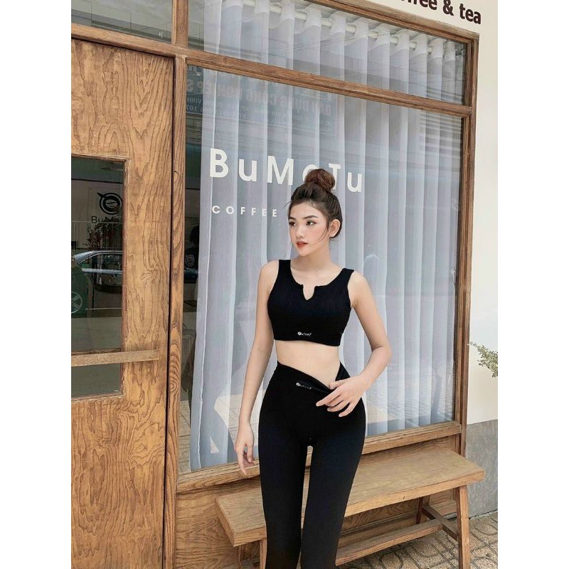 Set Đồ Tập Gym Nữ Yoga Aerobic Áo Bra Quần Dài Legging Tôn Dáng Nâng Mông