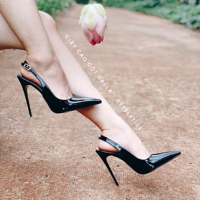 Giày cao gót bít  mũi phối sandal hở gót cao 11-12cm - SALE 320k - Giày cao gót Calla