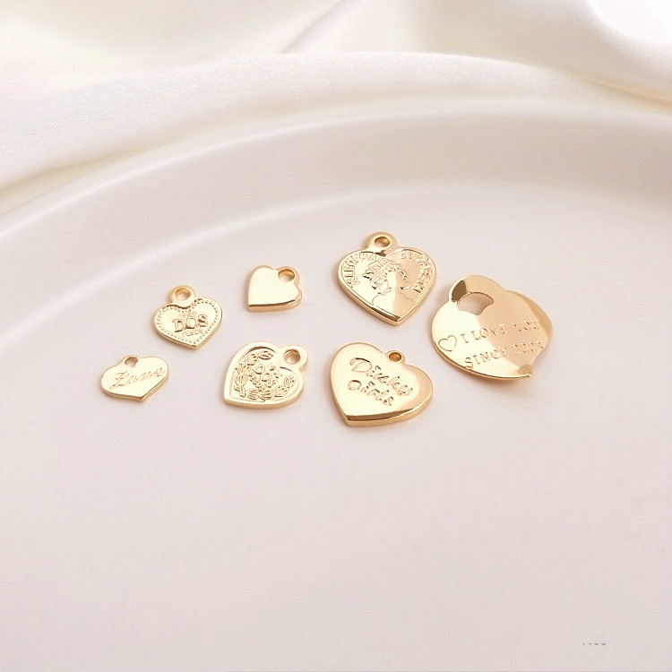 [Little Blu] Mặt Dây Chuyền Đầu Nữ Hoàng/Trái Tim Mạ Vàng 14K diy