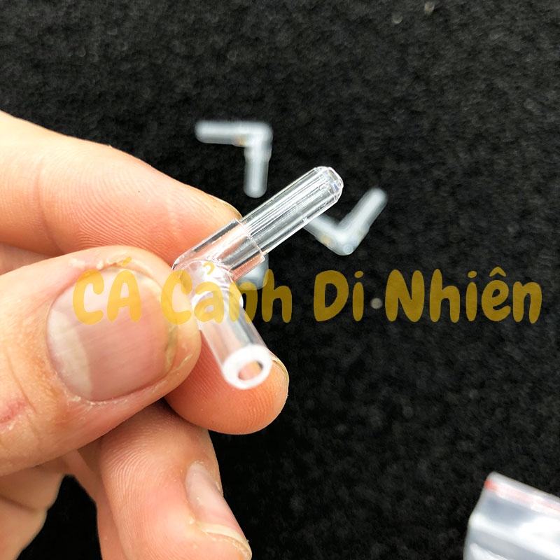 Ống NỐI CHỮ L bằng nhựa MICA trong suốt dùng cho dây Oxy 4 li hồ cá