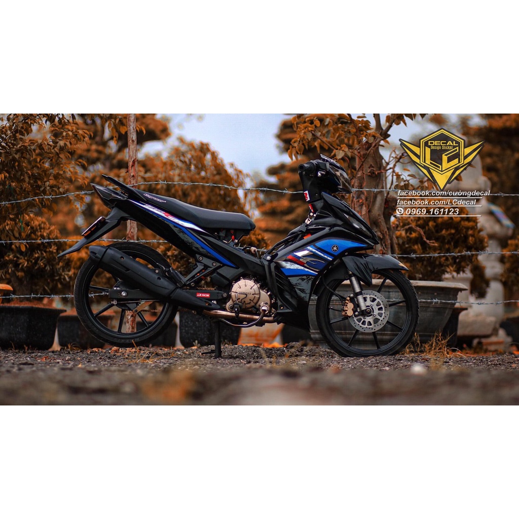 Tem rời exciter 135 lc xanh đen , tem dán xe exciter 135 xanh lc