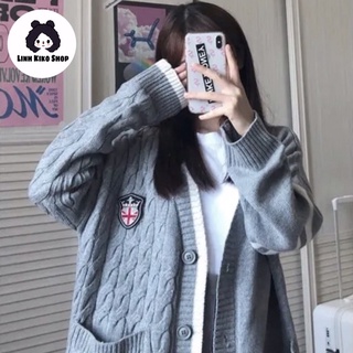 Áo khoác len cảdigan huy hiệu 4 cúc