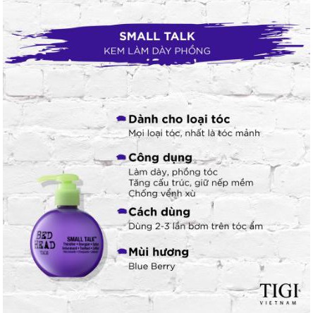 Wax Tạo Nếp Tóc Uốn Tigi Bed Head Small Talk 240ml