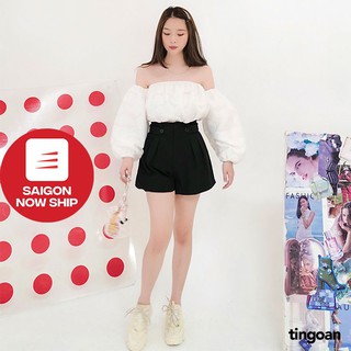 [Mã BMLT35 giảm đến 35K đơn 99K] Quần short 2 cúc đen TYGA SHORT/BL freesize