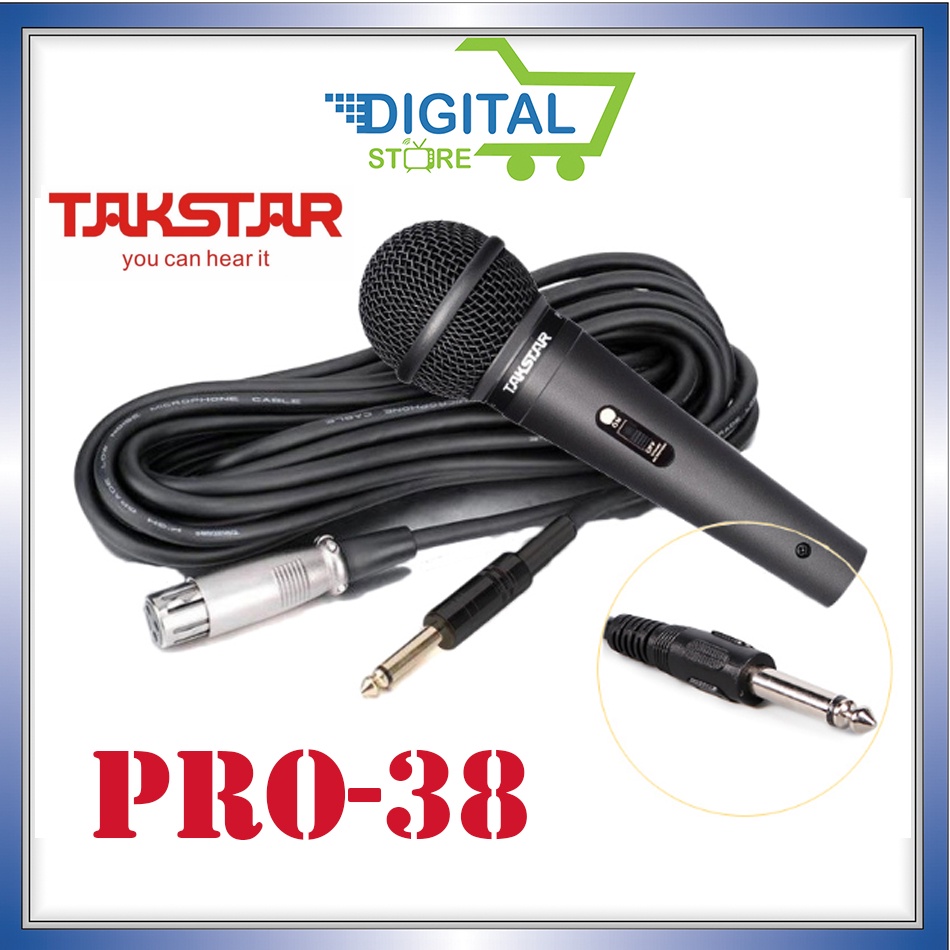 Micro karaoke có dây giá rẻ Takstar Pro-38, Míc có dây karaoke Takstar Pro38 [ Chính Hãng ]