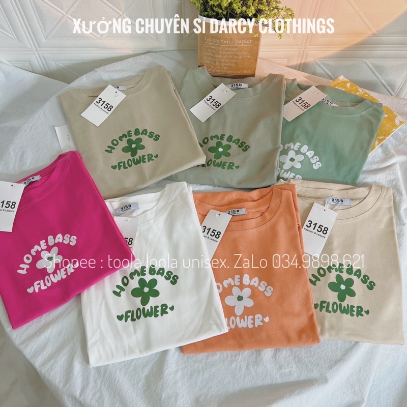 áo thun 3158 ✨ FREESHIP ✨ áo thun quảng châu bông hoa xanh