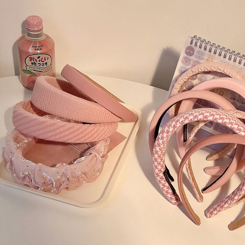 Băng Đô Cài Tóc Hình Đầu Lâu Màu Hồng Dễ Thương Phong Cách Nhật Bản Cho Nữ