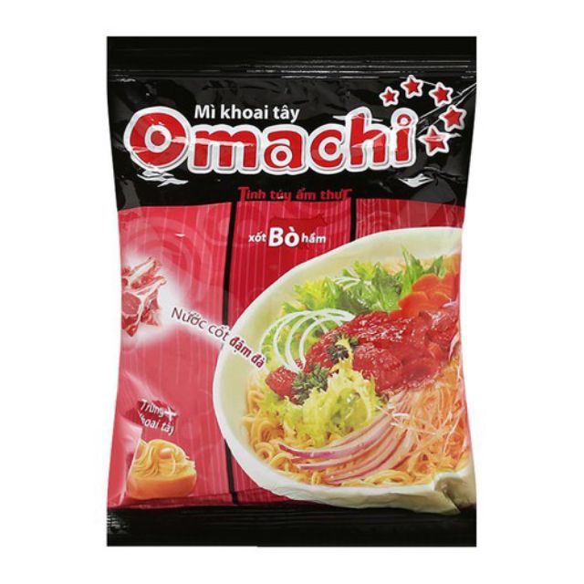 1 Gói Mì Omachi Bò Sườn gói 80g đủ vị