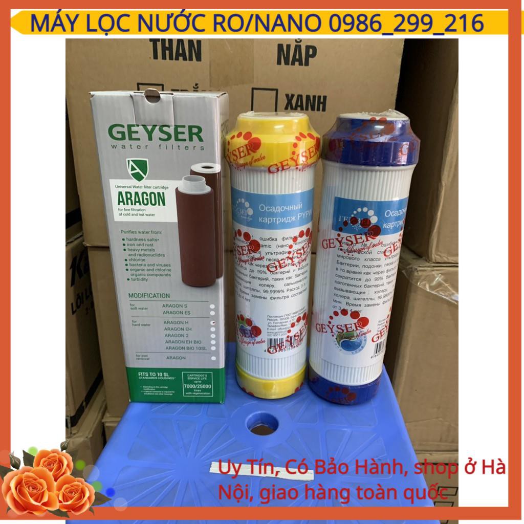 Lõi Lọc Số 123 Máy Geyser NaNo, Lõi Lọc Máy KT, Eco, Lõi Lọc Số 3 Aragon, Lõi Cation Xử Lý Đá Vôi