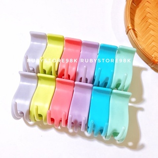Kẹp tóc càng cua nhám 3 răng màu pastel