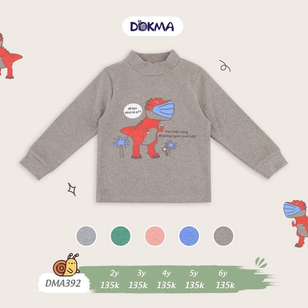 Áo thun áo giữ nhiệt dài tay thu đông cho bé trai bé gái chất dày dặn Dokma sale size 2-6Y DMA392 Lamiha