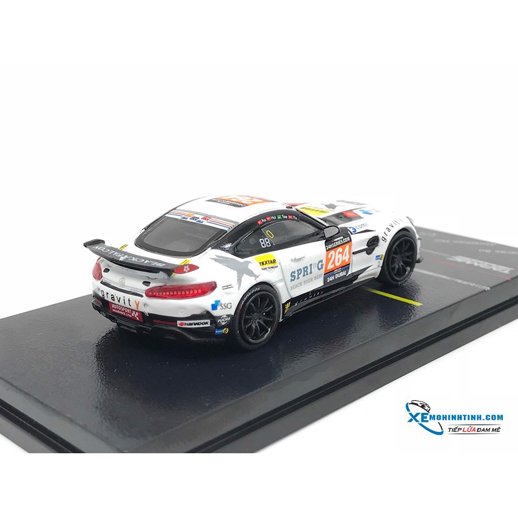 Xe Mô Hình Mercedes - AMG GT4 Dubai 24H 2018 1:64 Tarmac Works ( Trắng )