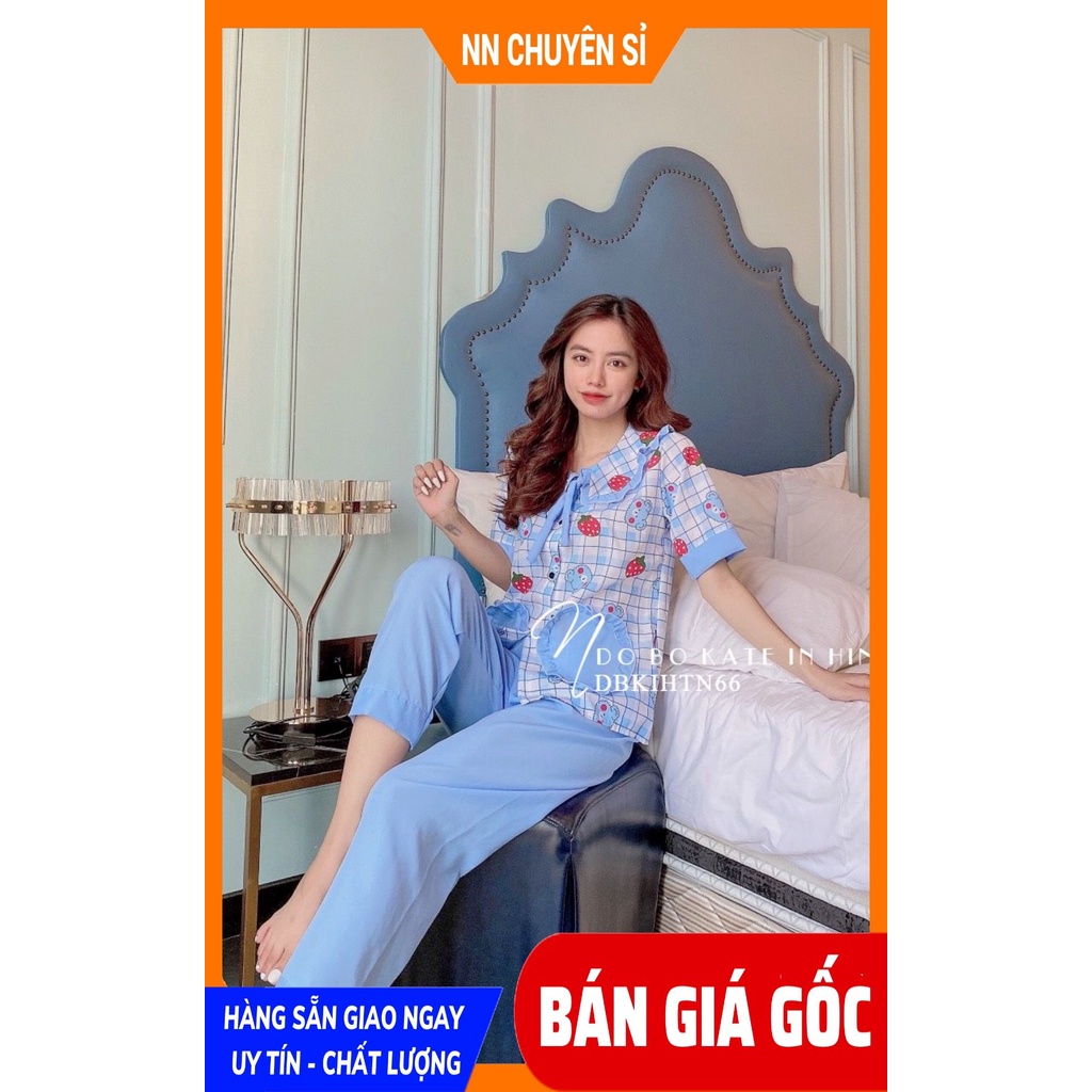 Đồ bộ nữ mặc nhà chất kate mềm mịn in họa tiết xinh xắn dễ thương DBKIHTN66