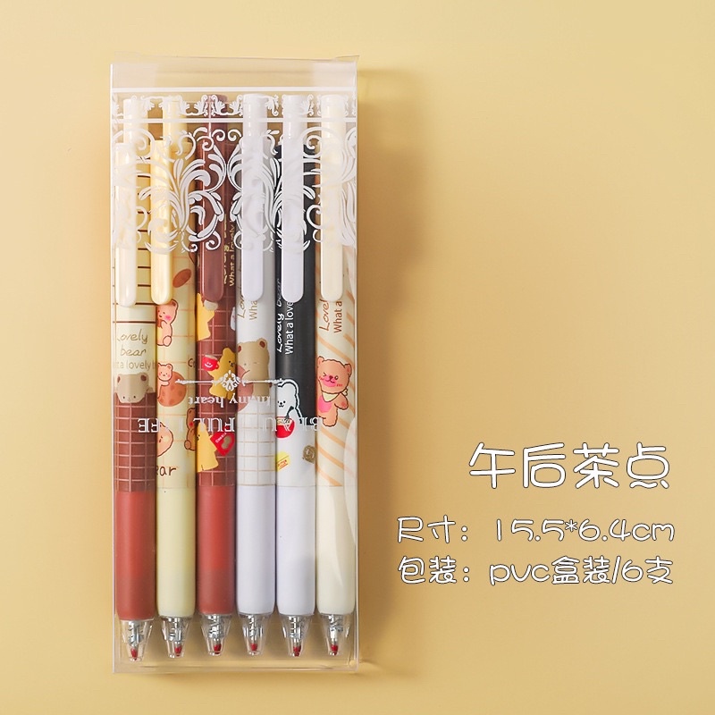 🌸Set 6 bút bi hoạ tiết hoạt hình dễ thương🌸