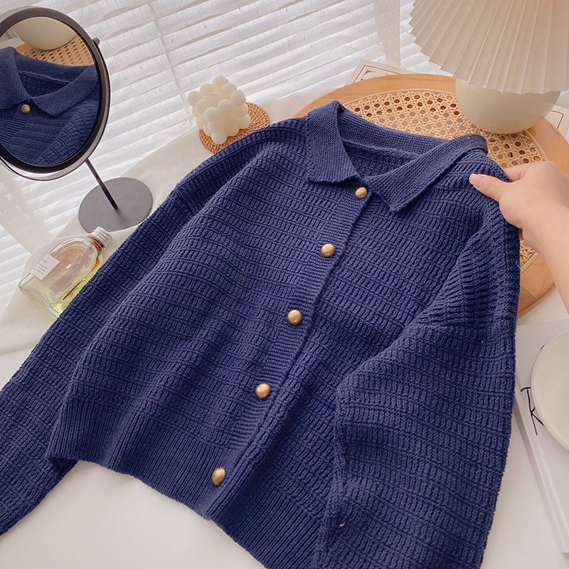 NUZIRO  Áo sweater  dệt kim thiết kế thời trang theo phong cách retro tùy chọn màu sắc