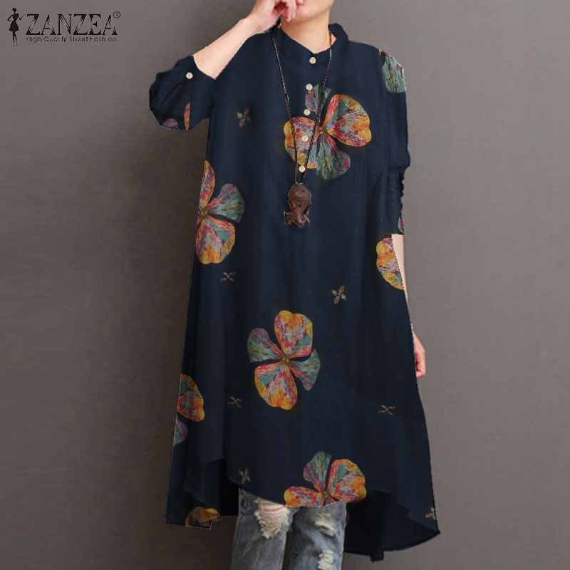 Áo ZANZEA Tay Dài Phong Cách Vintage Thời Trang Cá Tính Dành Cho Nữ
