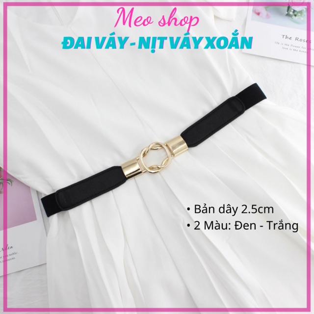 ĐAI VÁY XOẮN nịt blazer nịt váy co giãn 2.5cm bản vừa - ĐAi thắt váy thắt áo chun co giãn mặt vàng xoắn Meo shop