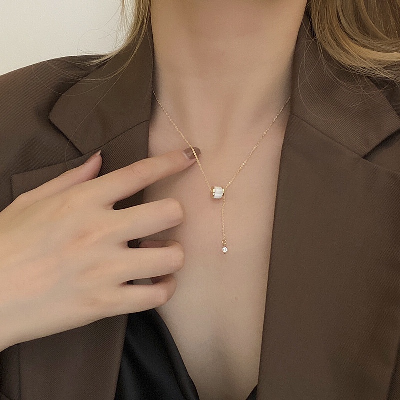 Vòng cổ Mặt Đá Opal Nhỏ Cho Nữ