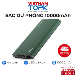 Sạc dự phòng TOPK I1006P 10000mAh – Sạc PD 18W – Màn hình LED – Hàng phân phối chính hãng – Bảo hành 12 tháng 1 đổi 1