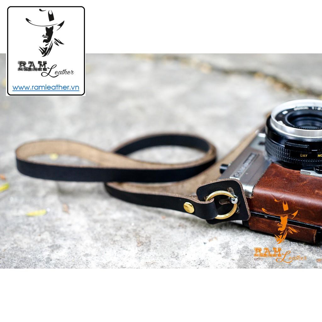 DÂY MÁY ẢNH DA BÒ ĐEN MỘC MẠC VINTAGE – RAM A2 BLACK