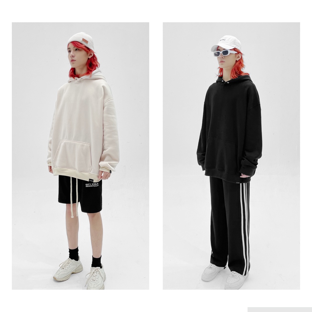 Áo hoodie local brand trơn City Cycle nỉ bông form rộng oversize unisex