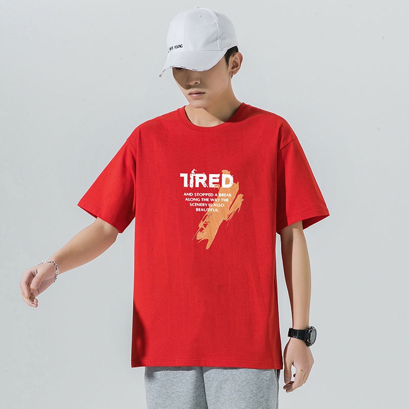 Áo Thun Tay Ngắn Cổ Tròn Dáng Rộng In Họa Tiết Mới Thời Trang Mùa Hè Cho Nam