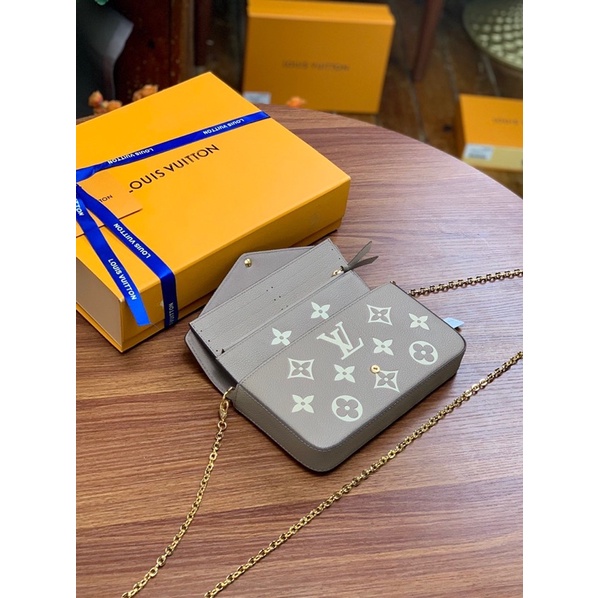 Túi đeo chéo nữ dáng bì thư thương hiệu Louis Vuitton LV da thật cao cấp
