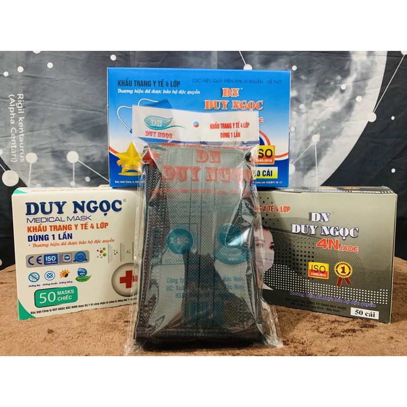 Khẩu Trang Y Tế Màu Đen Duy Ngọc Hộp 50 Cái 📌 Duy Ngọc Official