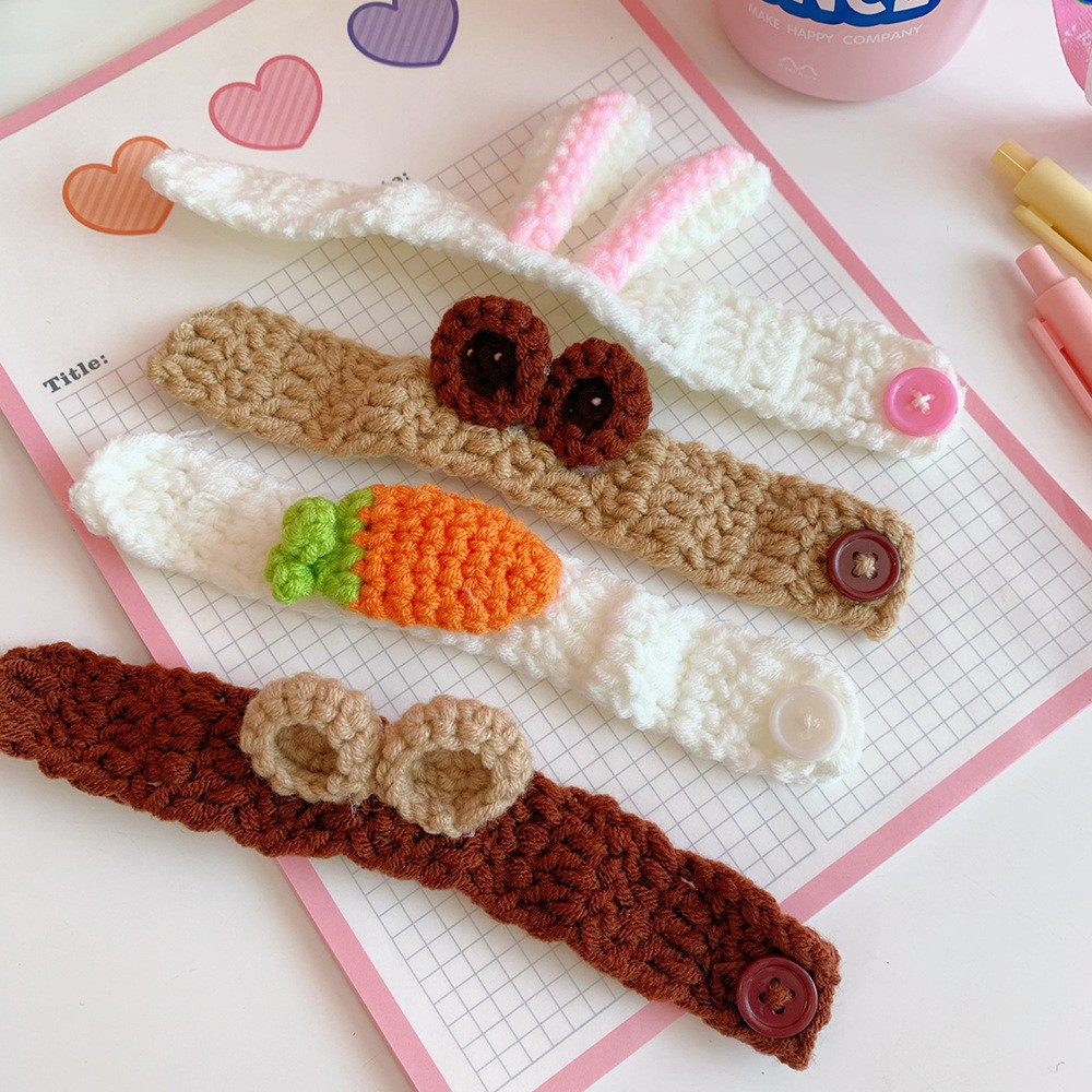 Vòng Tay Cột Tóc Băng Đeo Cổ Tay Đan Móc Knitting Phụ Kiện Cặp Đôi Dễ Thương