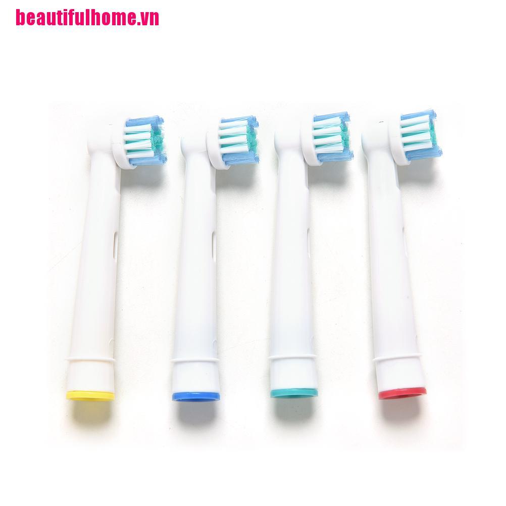 (Hàng Mới Về) Set 4 Đầu Bàn Chải Đánh Răng Chạy Điện Eb17-4 Thay Thế Cho Braun Oral B