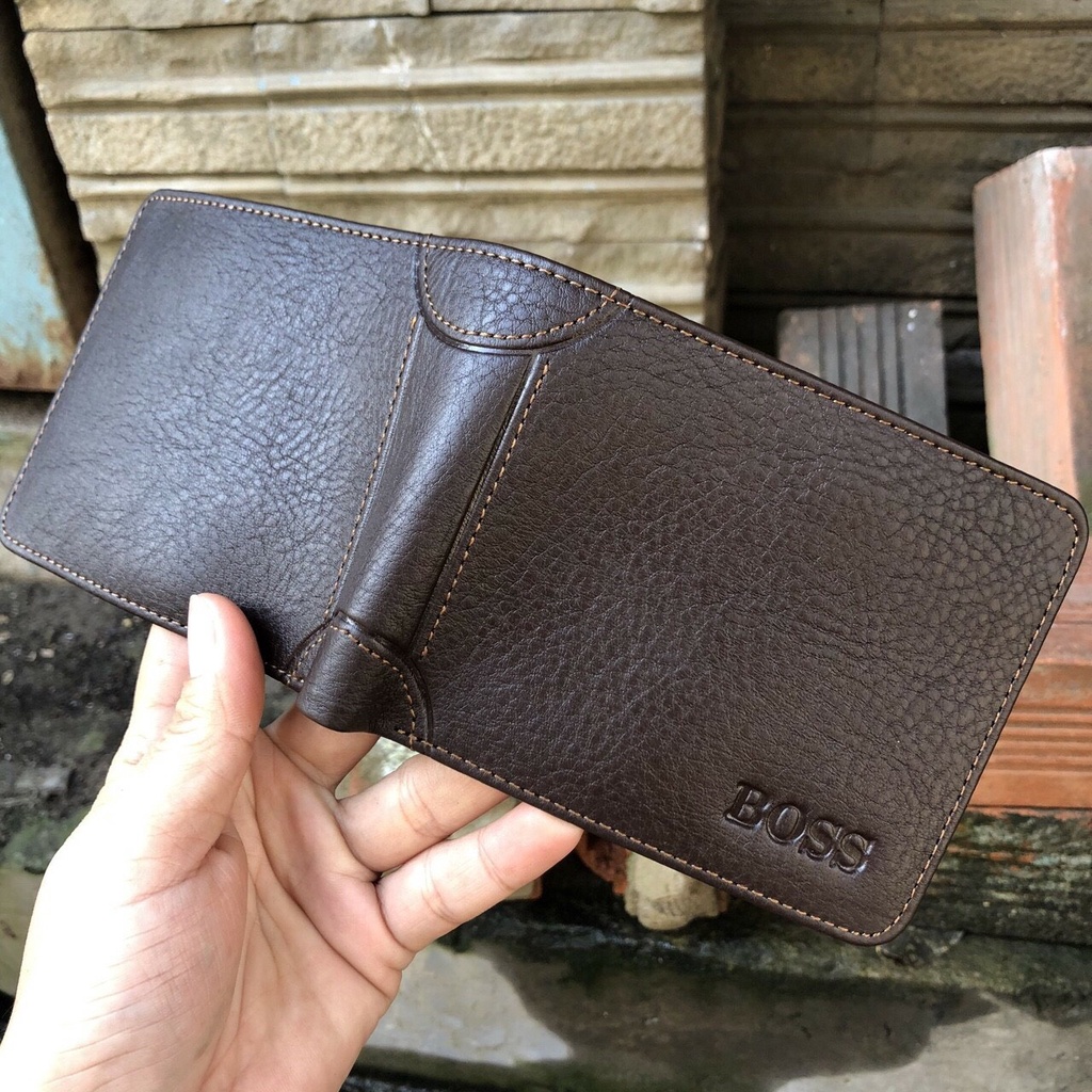 VÍ DA NAM NGANG IN BOSS XỊN XÒ DA BÒ THẬT 100% CỨ YÊN TÂM CHẤT LƯỢNG NHA KHÁCH-HIEEN FASHION