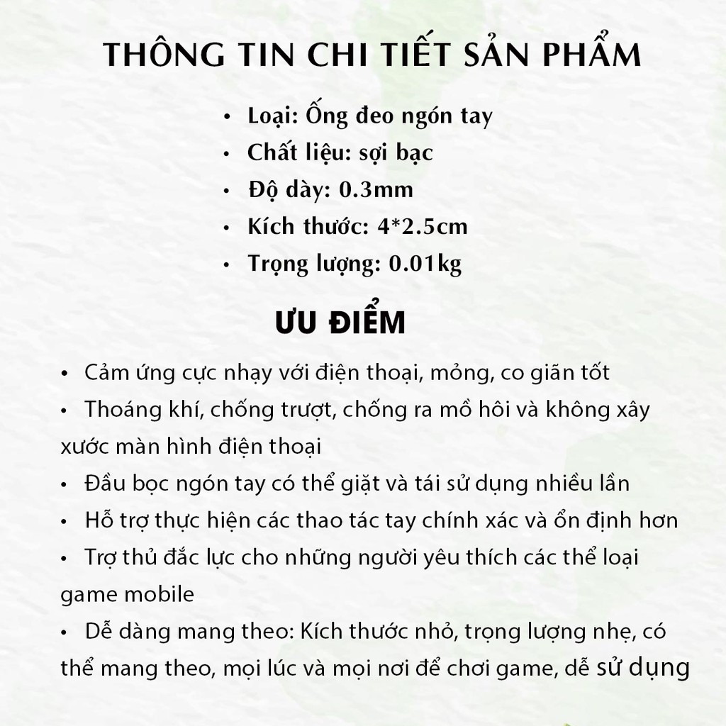 Bao tay chơi game điện thoại GADO găng tay cảm ứng thoáng khí chống mồ hôi chống xước