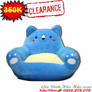 GHẾ SOFA TẬP NGỒI HUGGIES HÌNH MÈO XANH DƯƠNG