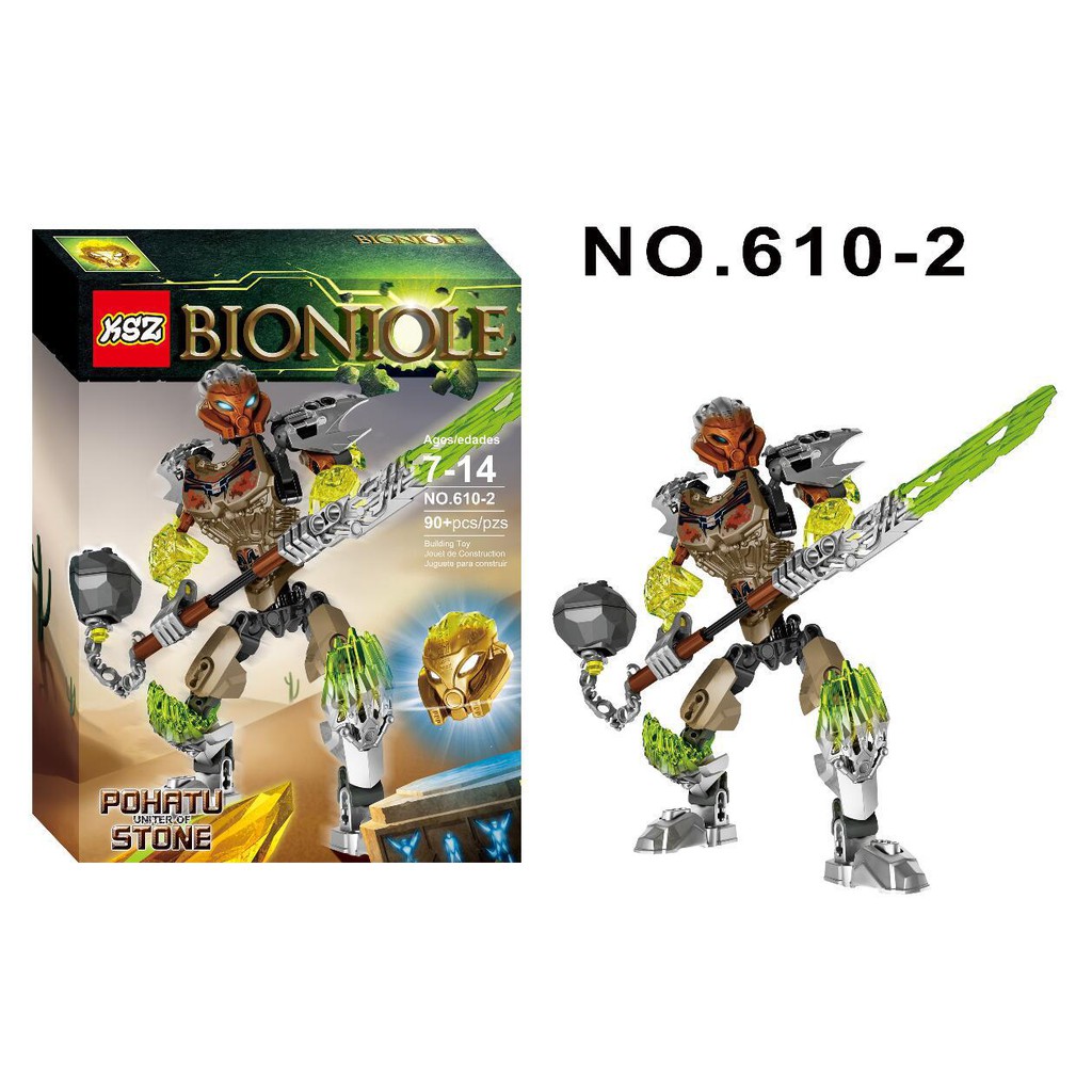 Bộ Xếp Hình Bionicle KSZ 610 - Lắp Ráp Các Chiến Binh Lewa 610-1 Pohatu 610-2 Cali 610-3