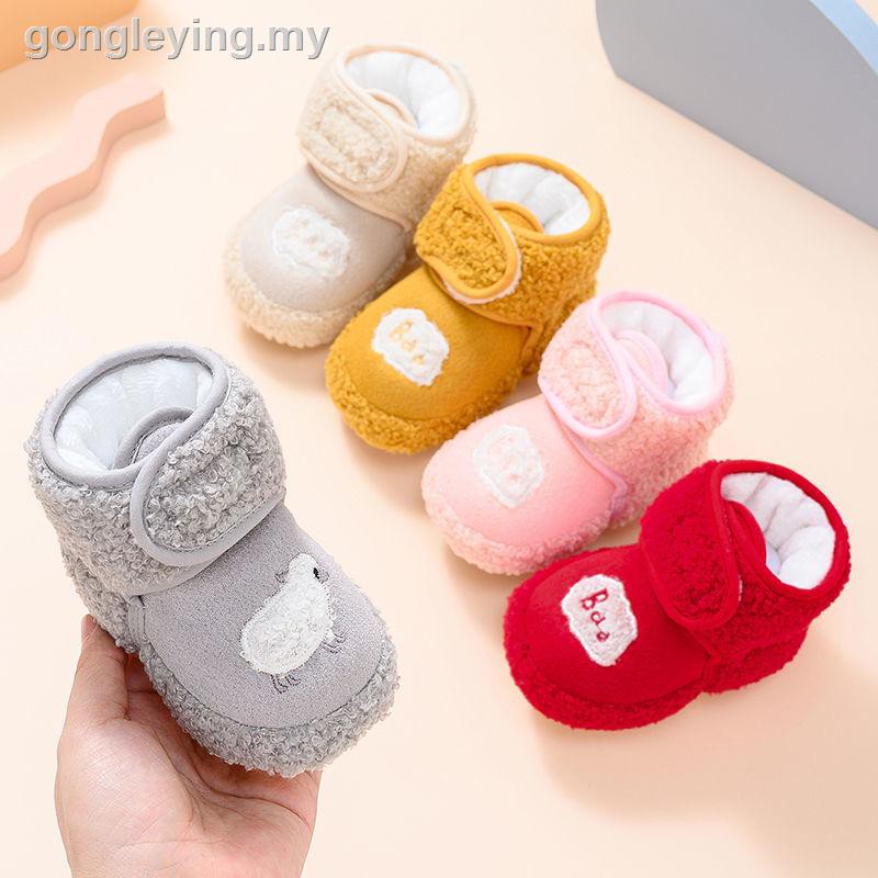 VEET Giày Vải Cotton Đế Mềm Dày Chống Trượt Phối Khóa Dán Dễ Thương Cho Bé 0-12 Tháng Tuổi