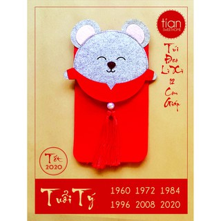 TÚI ĐEO LÌ XÌ  HANDMADE 12 CON GIÁP: TÝ