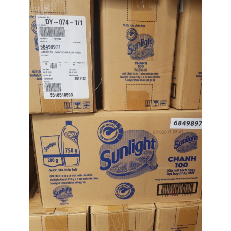 3 Túi Nước rửa chén SunLight Thiên Nhiên Lô Hội 200g