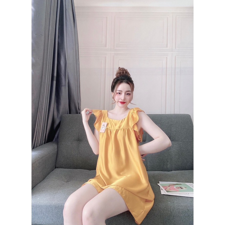Váy Ngủ Sexy⚡FREESHIP⚡ Đầm Ngủ Lụa Dáng Dài Cổ Vuông Tay Cánh Tiên Thời Trang Quyến Rủ Cho Bạn Nữ | BigBuy360 - bigbuy360.vn