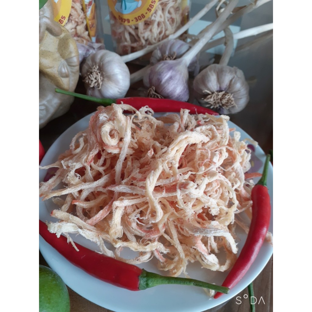 Khô mực hấp dừa xé sợi 200gr kèm tương ớt, ăn vặt Hà Nội | BigBuy360 - bigbuy360.vn