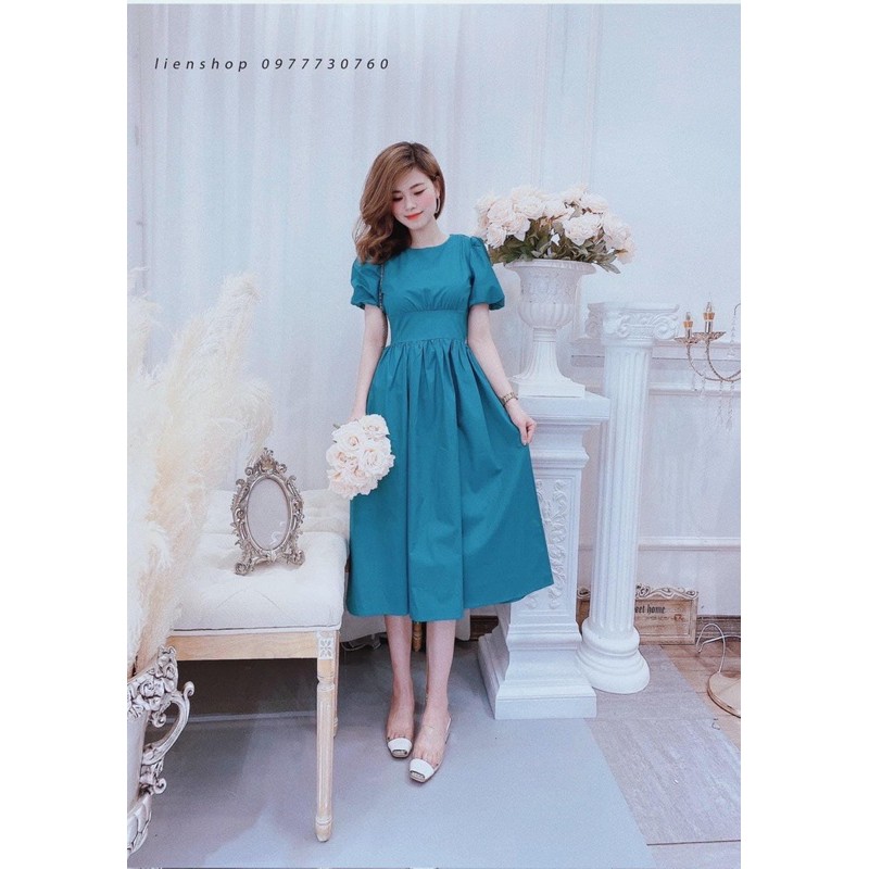 [Mã WASTMAY giảm 15% tối đa 30K đơn 150K] BÁN SỈ VÁY XOÈ TAY BỒNG BO EO 2M XANH BE CHO NỮ | BigBuy360 - bigbuy360.vn